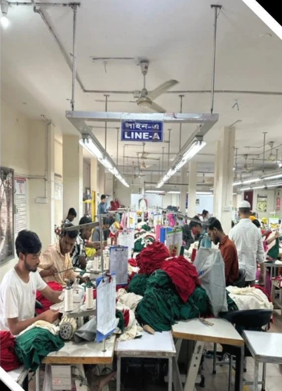 Knit garment manufacturing floor