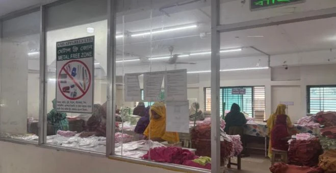 Production floor at A.M.S. Apparels