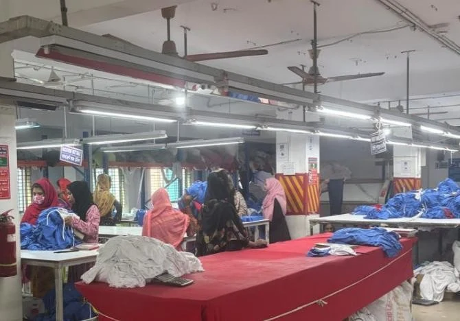 Inside the A.M.S. Apparels production floor