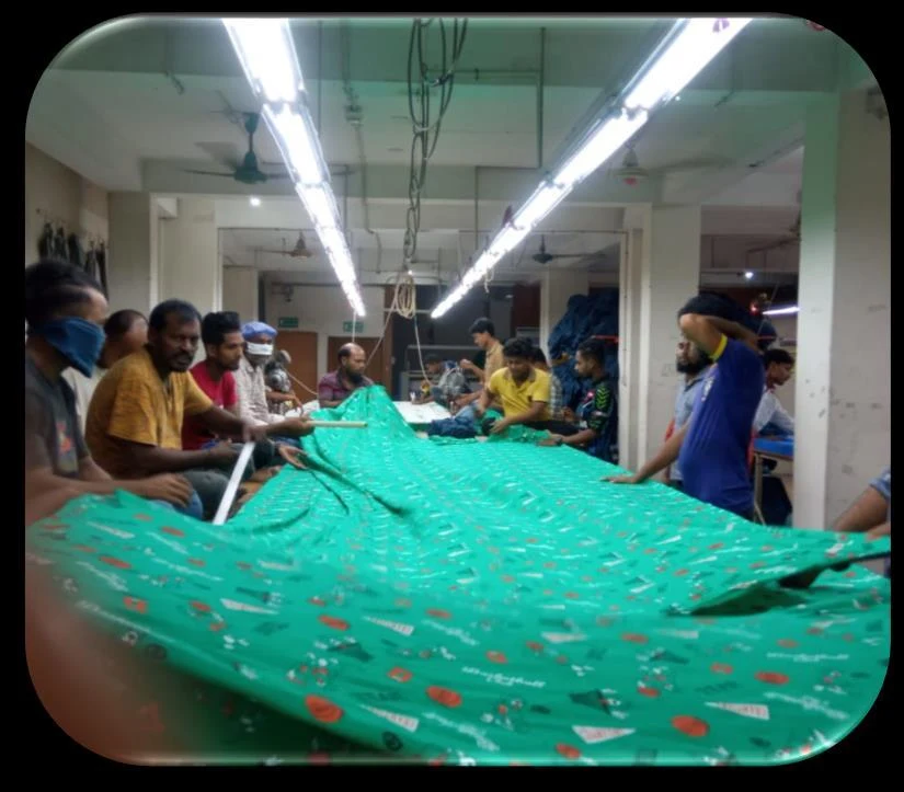 Fabric preparation at A.M.S. Knitwear