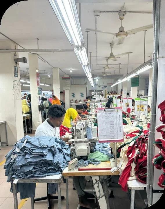 Inside the A.M.S. Knitwear sewing floor
